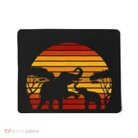 Retro Africa Animal Zoo Keeper Gift Safari Sunset Elephant Mousepad thumb 0