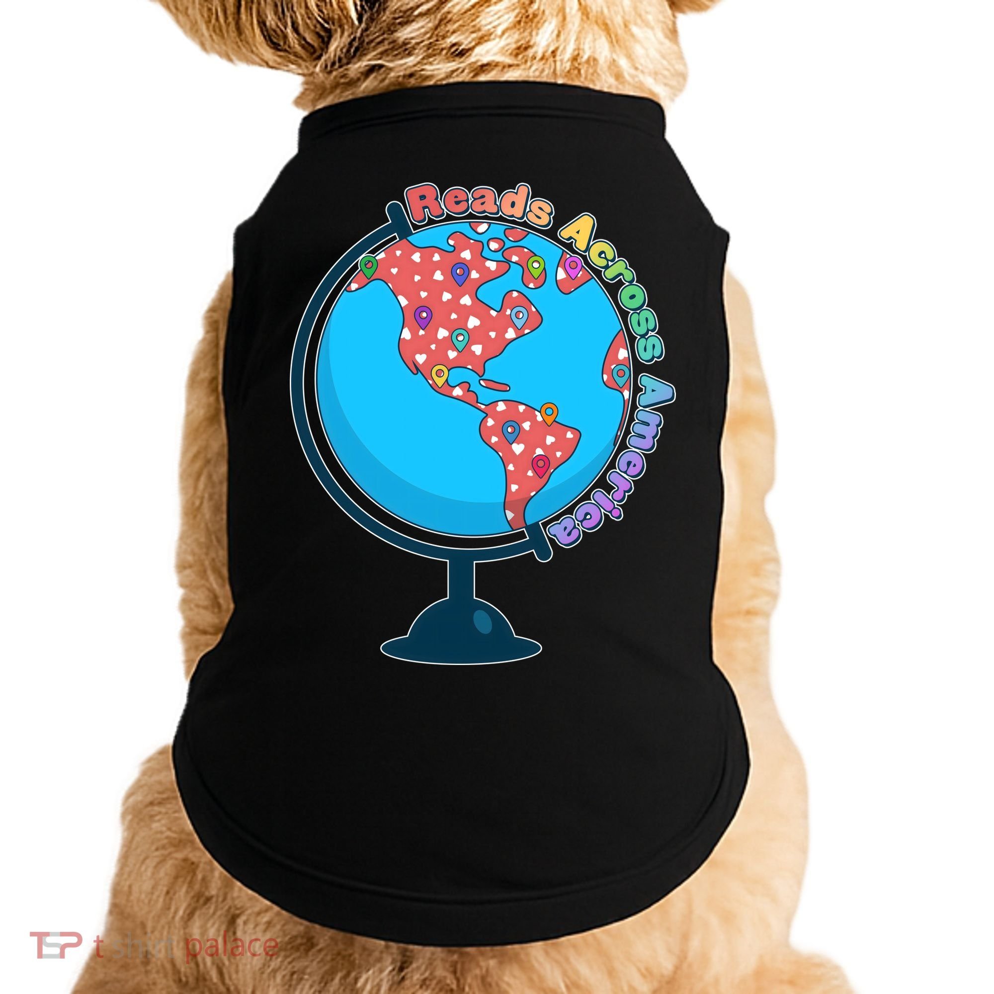 Reads Across America World Globe Book Lover Doggie Tank
