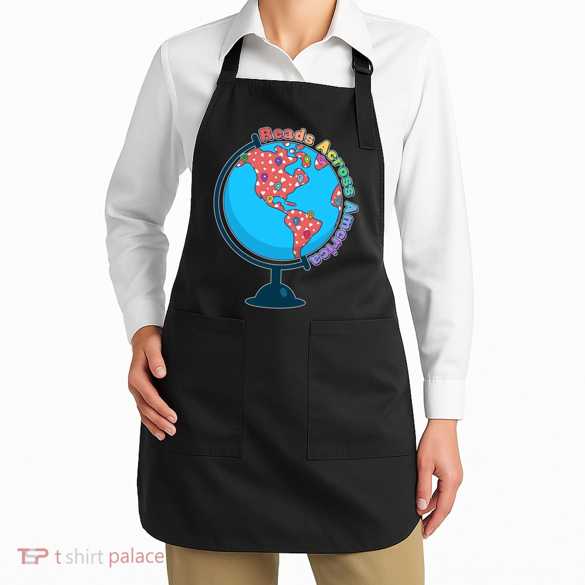 Reads Across America World Globe Book Lover Apron