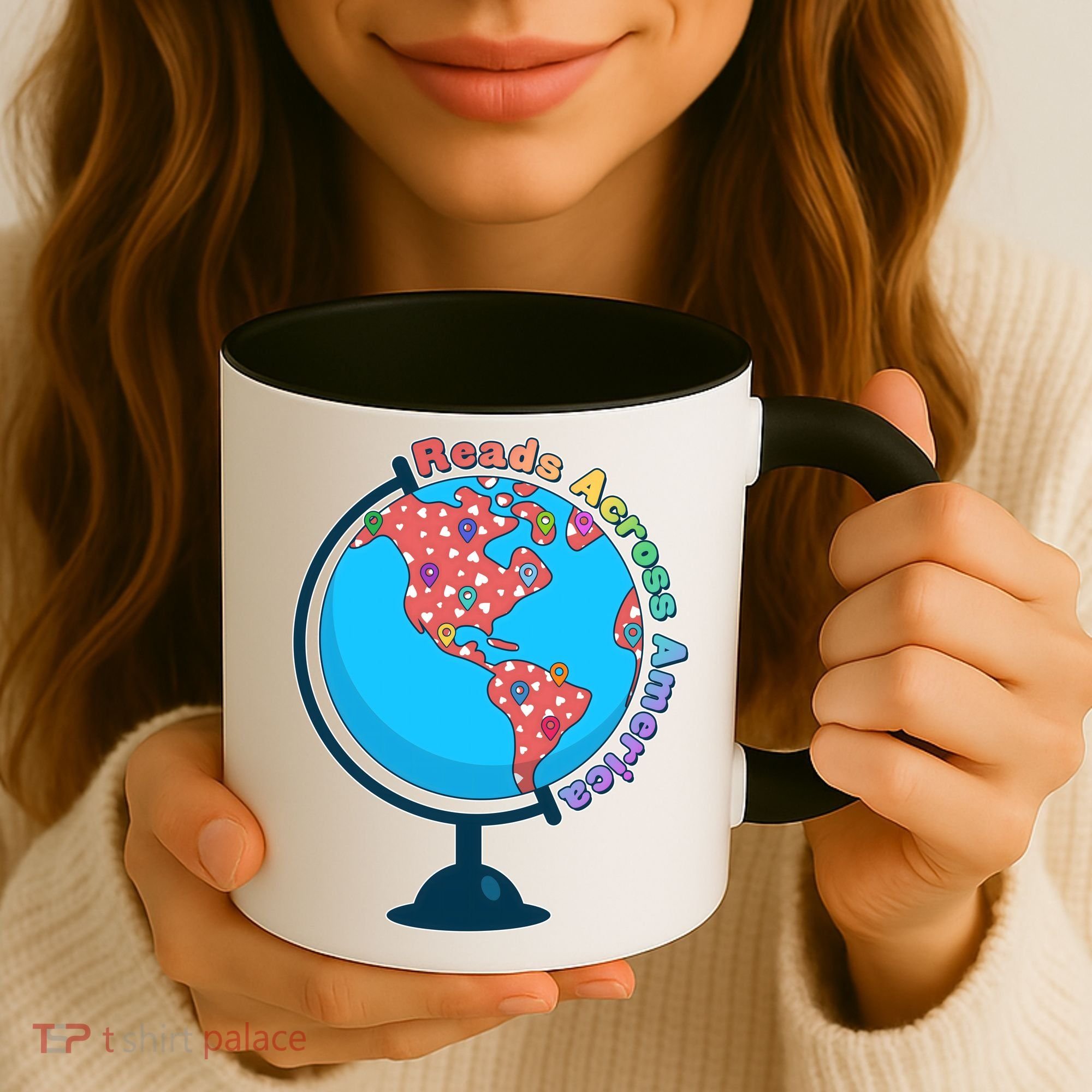 Reads Across America World Globe Book Lover Coffee Mug