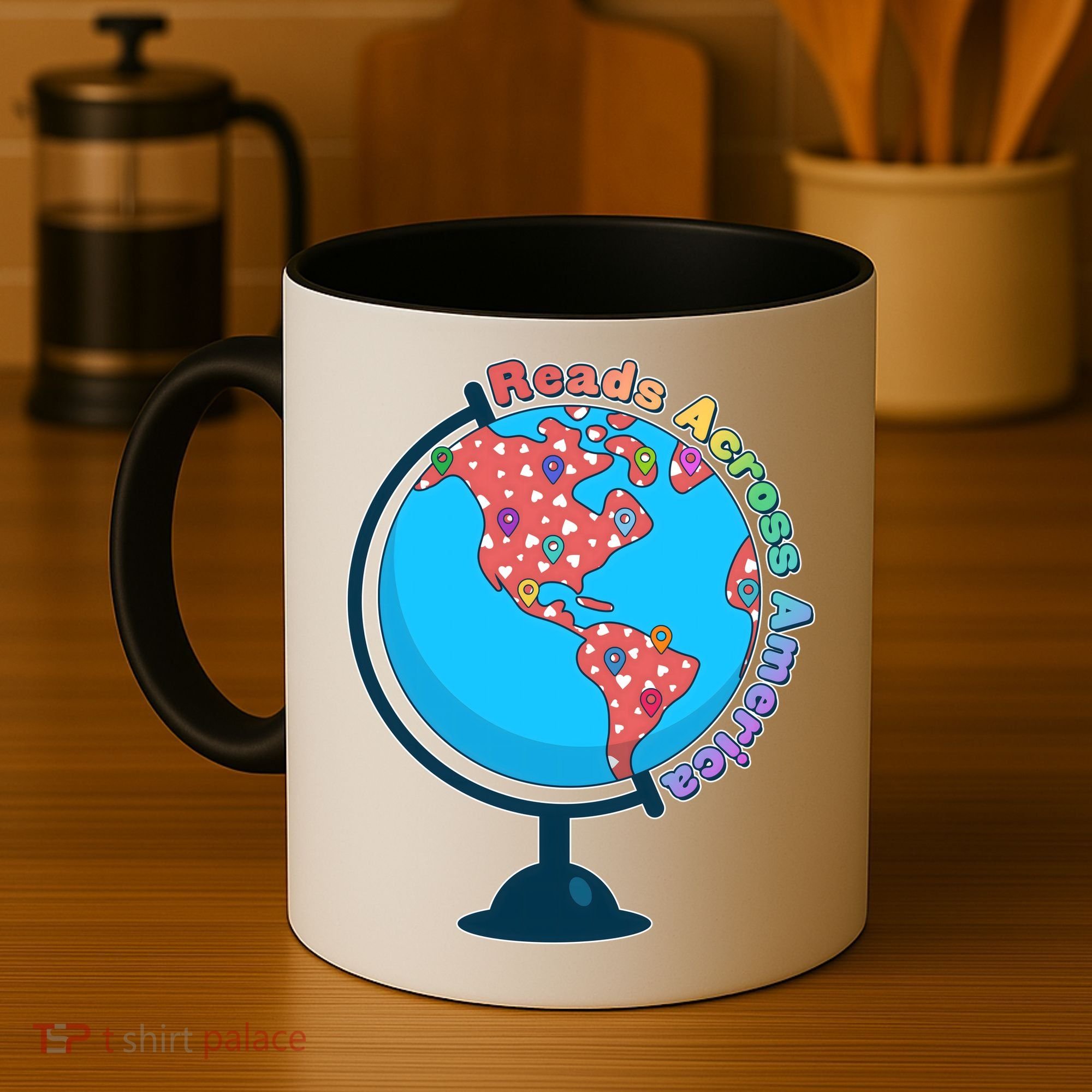 Reads Across America World Globe Book Lover Coffee Mug