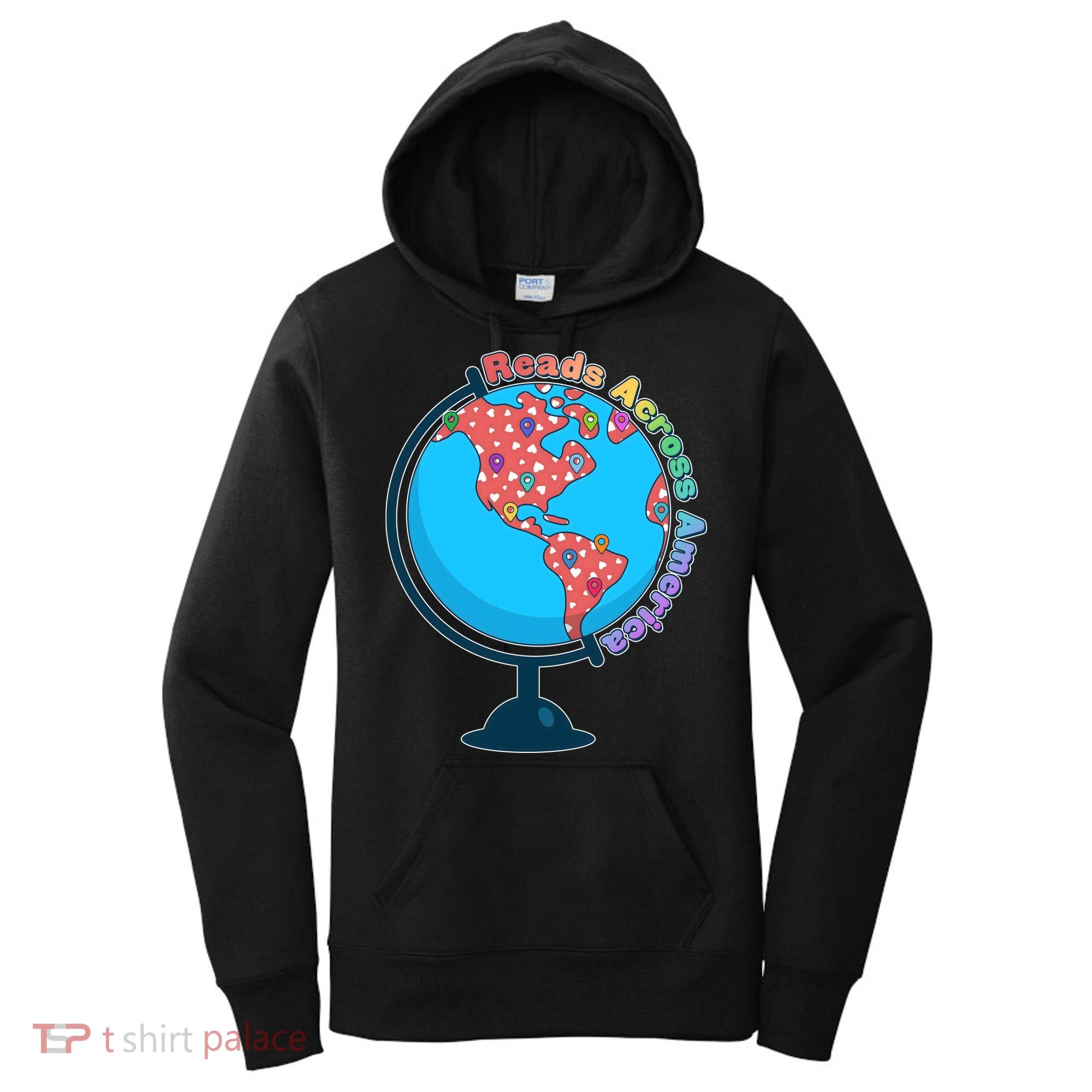 Reads Across America World Globe Book Lover Women's Hoodie