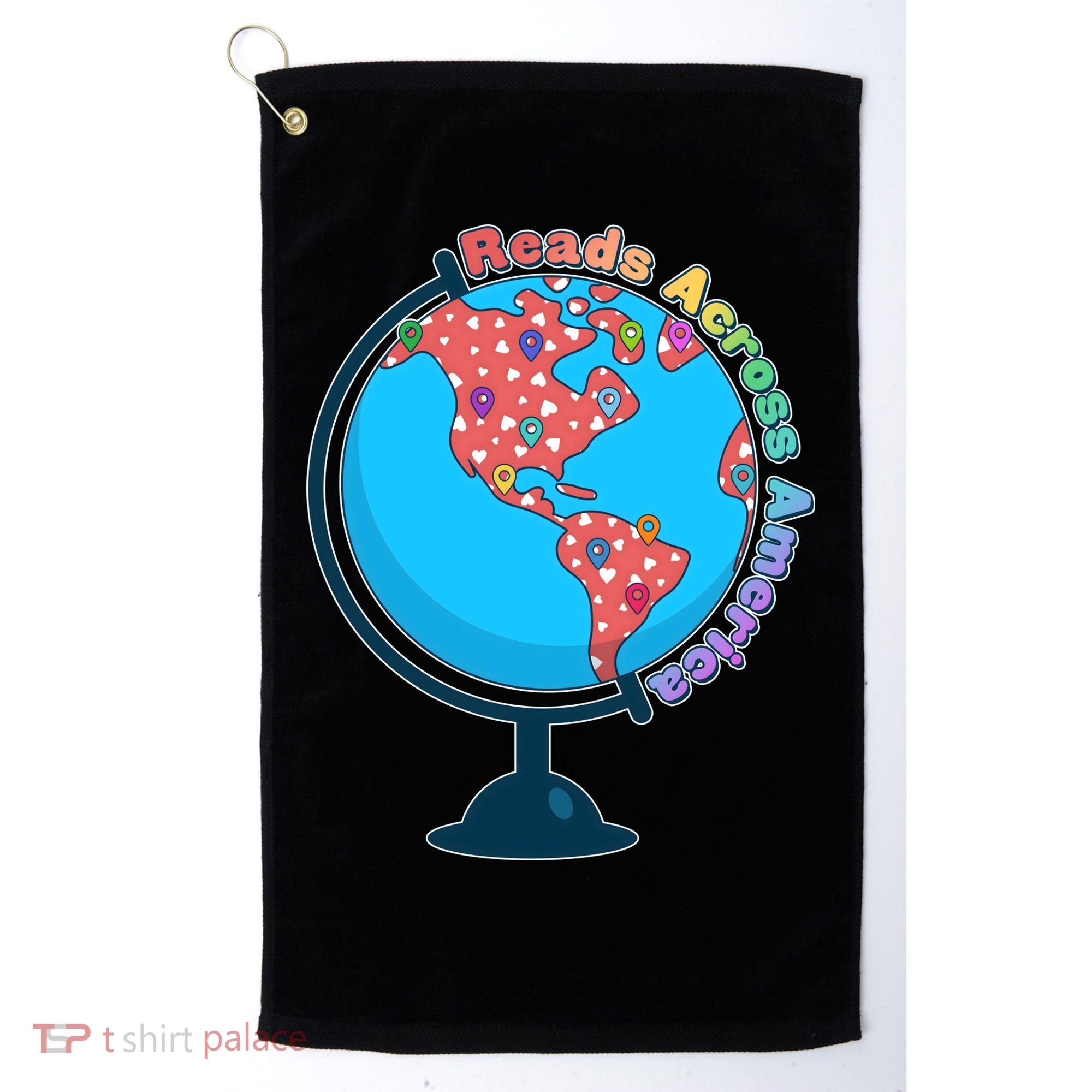 Reads Across America World Globe Book Lover Golf Towel