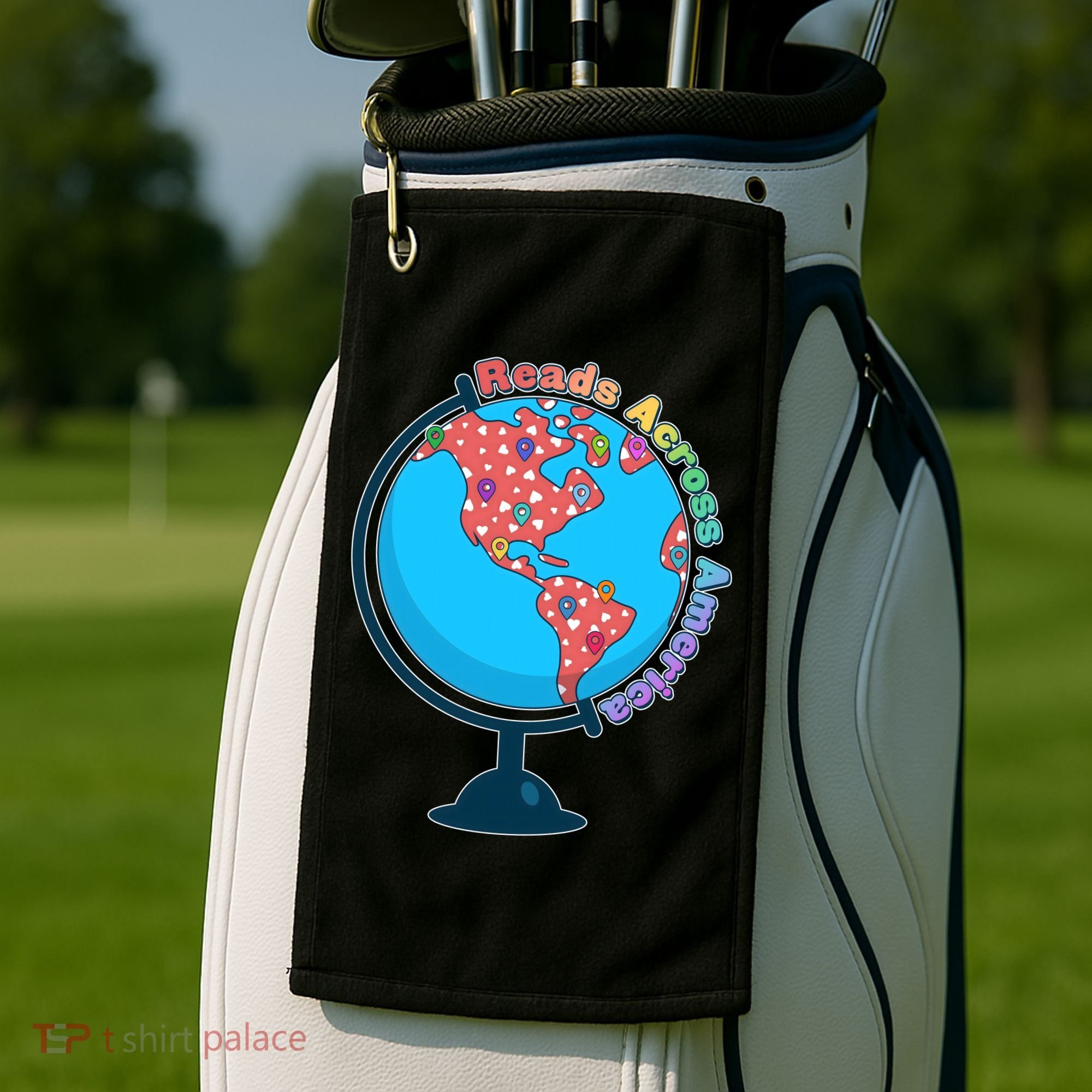 Reads Across America World Globe Book Lover Golf Towel