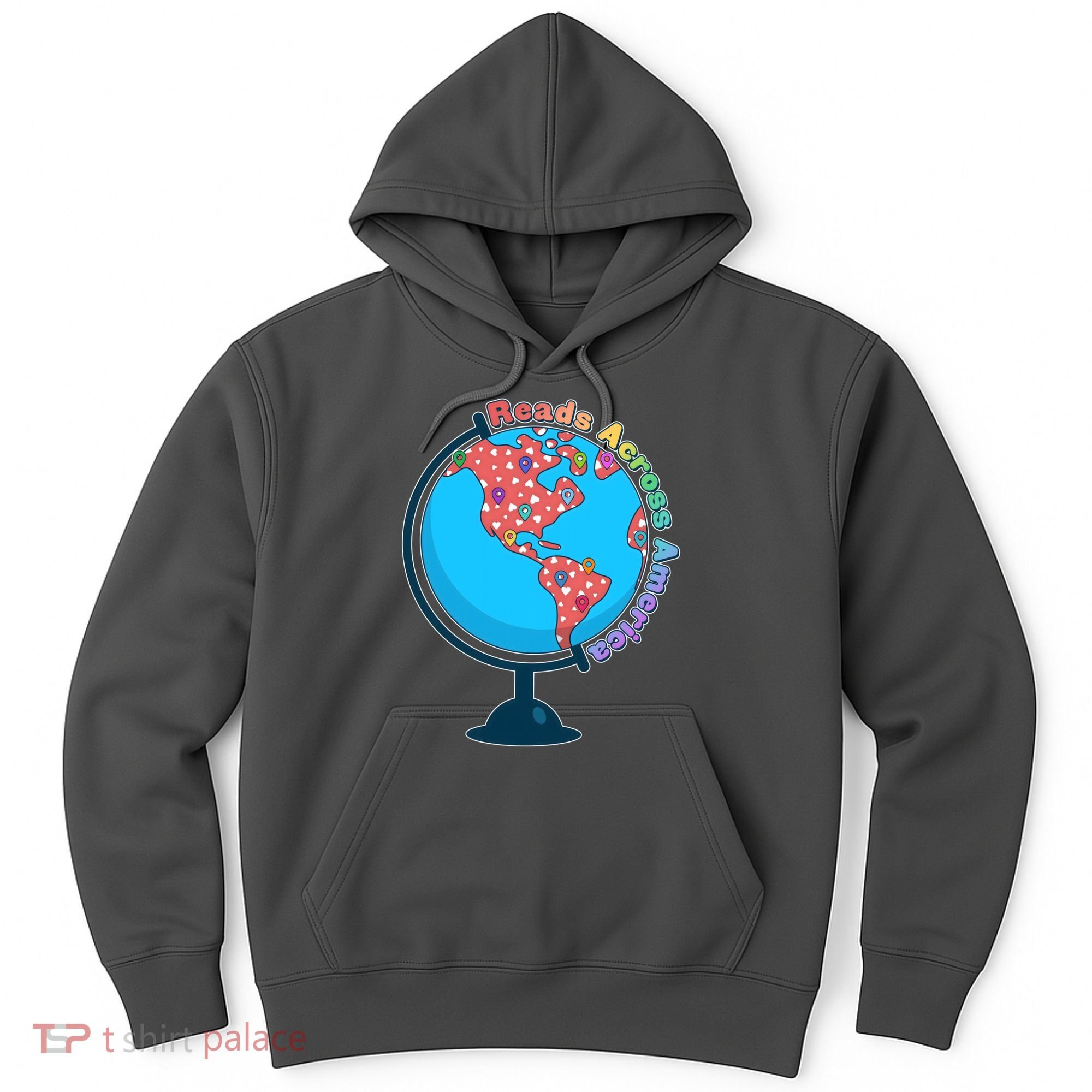 Reads Across America World Globe Book Lover Hoodie