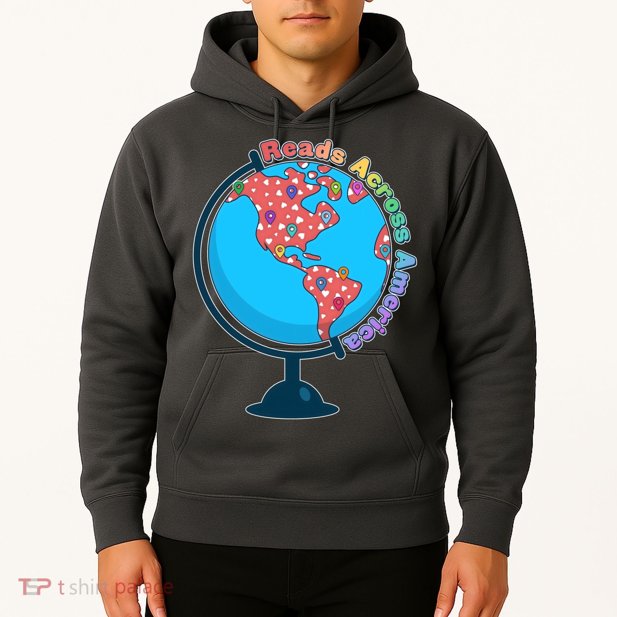 Reads Across America World Globe Book Lover Hoodie