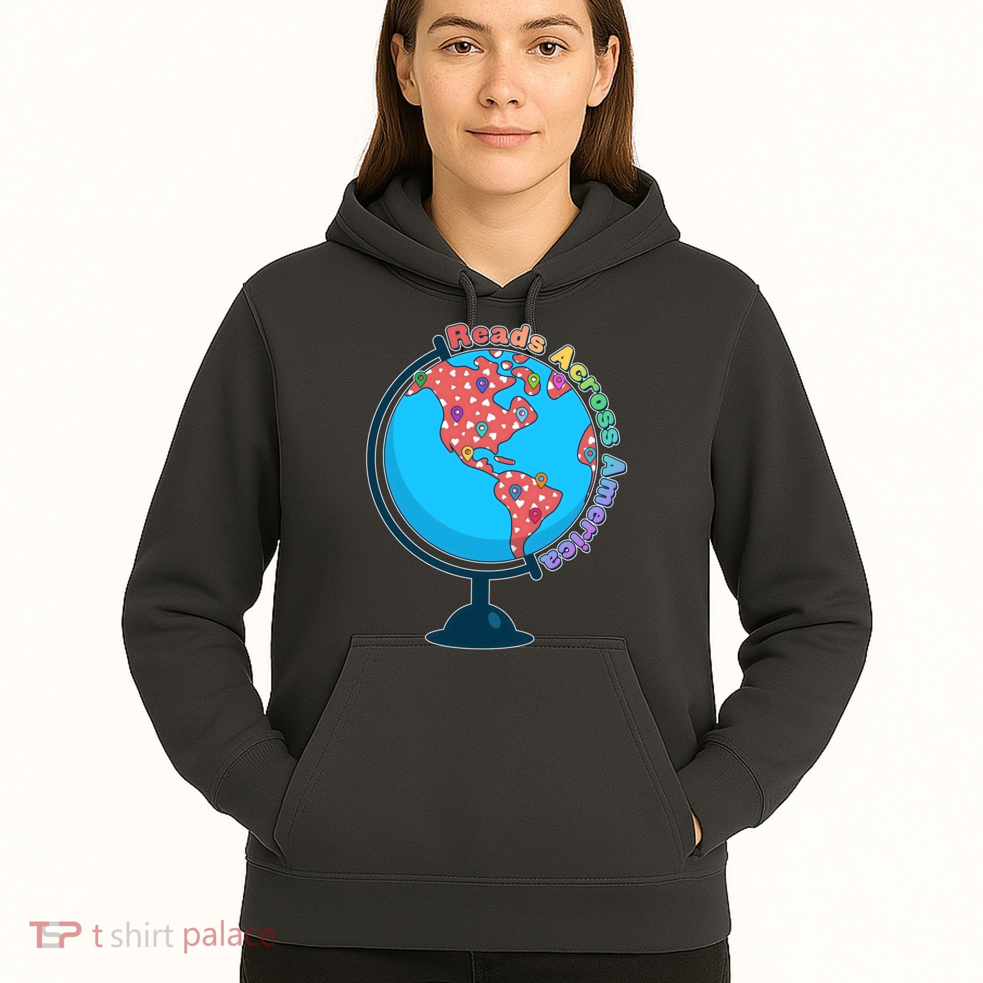 Reads Across America World Globe Book Lover Hoodie