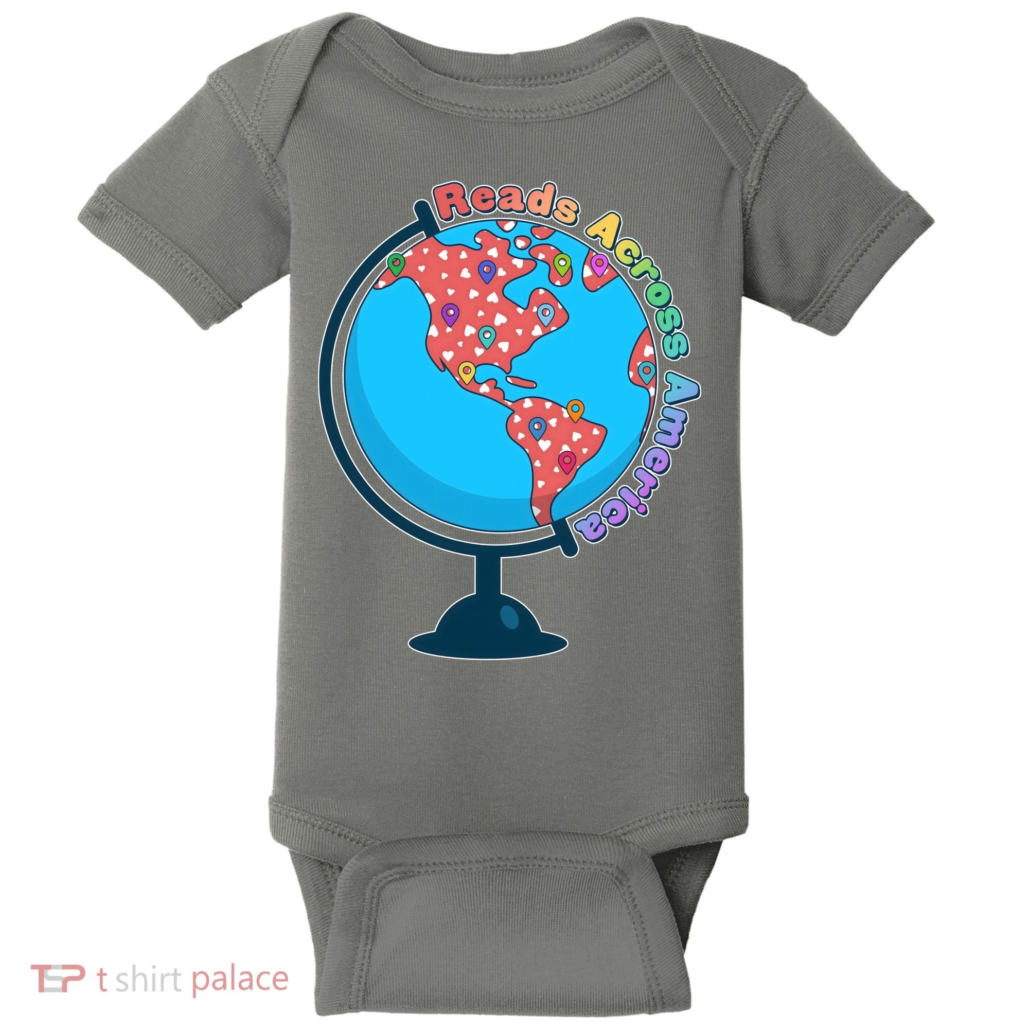 Reads Across America World Globe Book Lover Baby Bodysuit