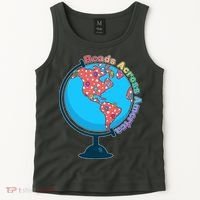 Reads Across America World Globe Book Lover Tank Top thumb 2
