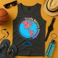 Reads Across America World Globe Book Lover Tank Top thumb 4