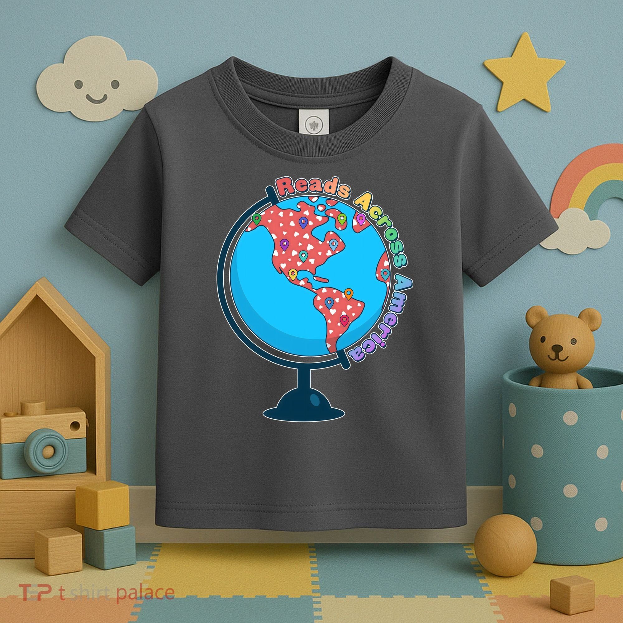 Reads Across America World Globe Book Lover Toddler T-Shirt