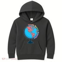 Reads Across America World Globe Book Lover Kids Hoodie thumb 0