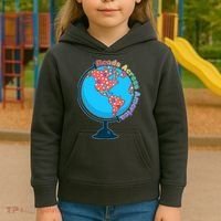 Reads Across America World Globe Book Lover Kids Hoodie thumb 3