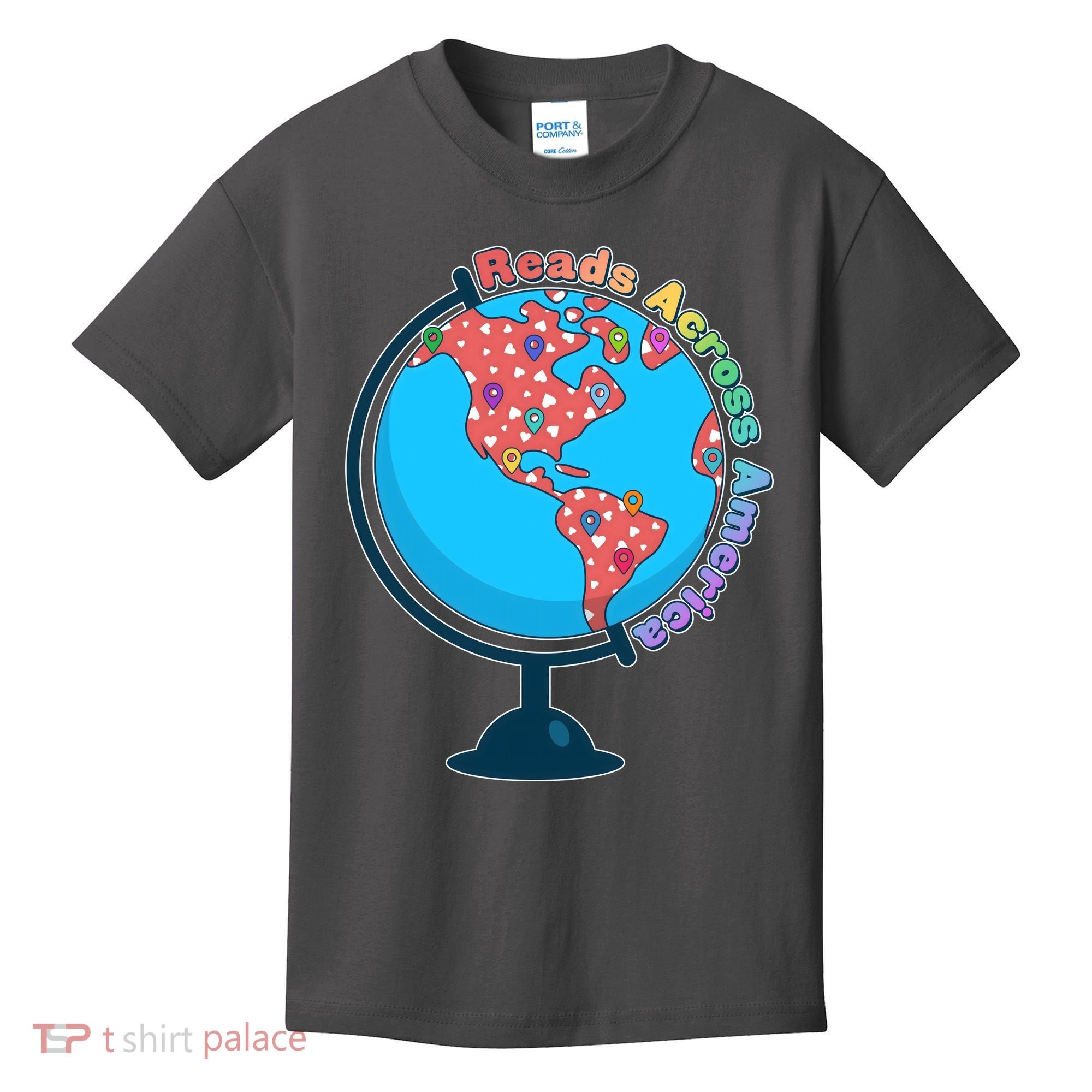 Reads Across America World Globe Book Lover Kids T-Shirt