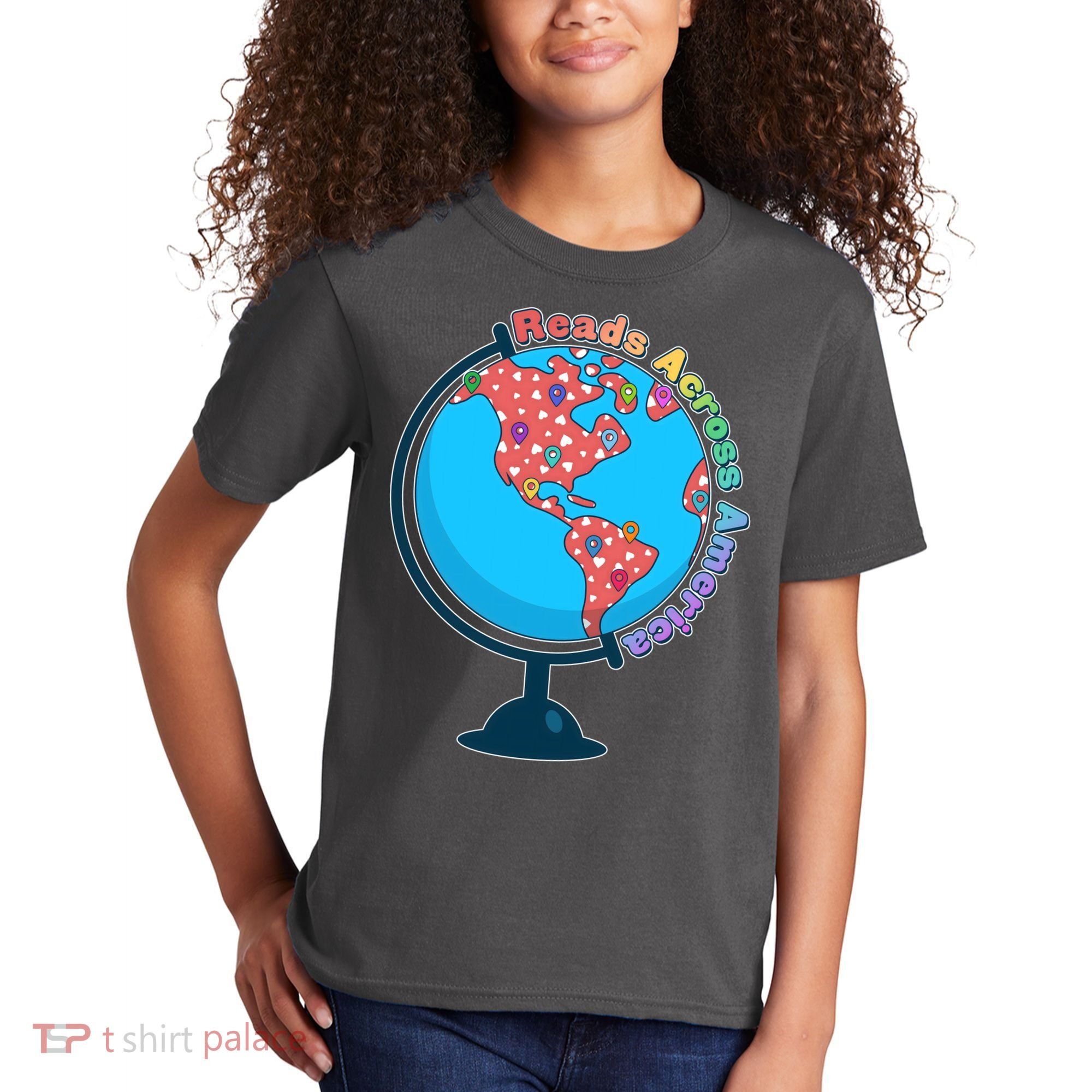 Reads Across America World Globe Book Lover Kids T-Shirt