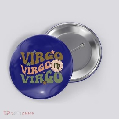 Retro Astrology August September Birthday Zodiac Sign Virgo Cute Gift Button