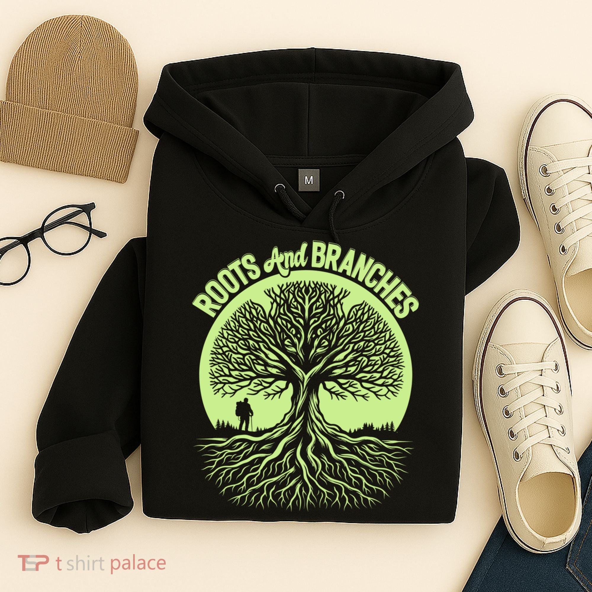 Roots And Branches Tree Hiking Nature Adventure Hoodie