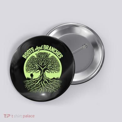 Roots And Branches Tree Hiking Nature Adventure Button