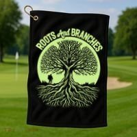 Roots And Branches Tree Hiking Nature Adventure Golf Towel thumb 1