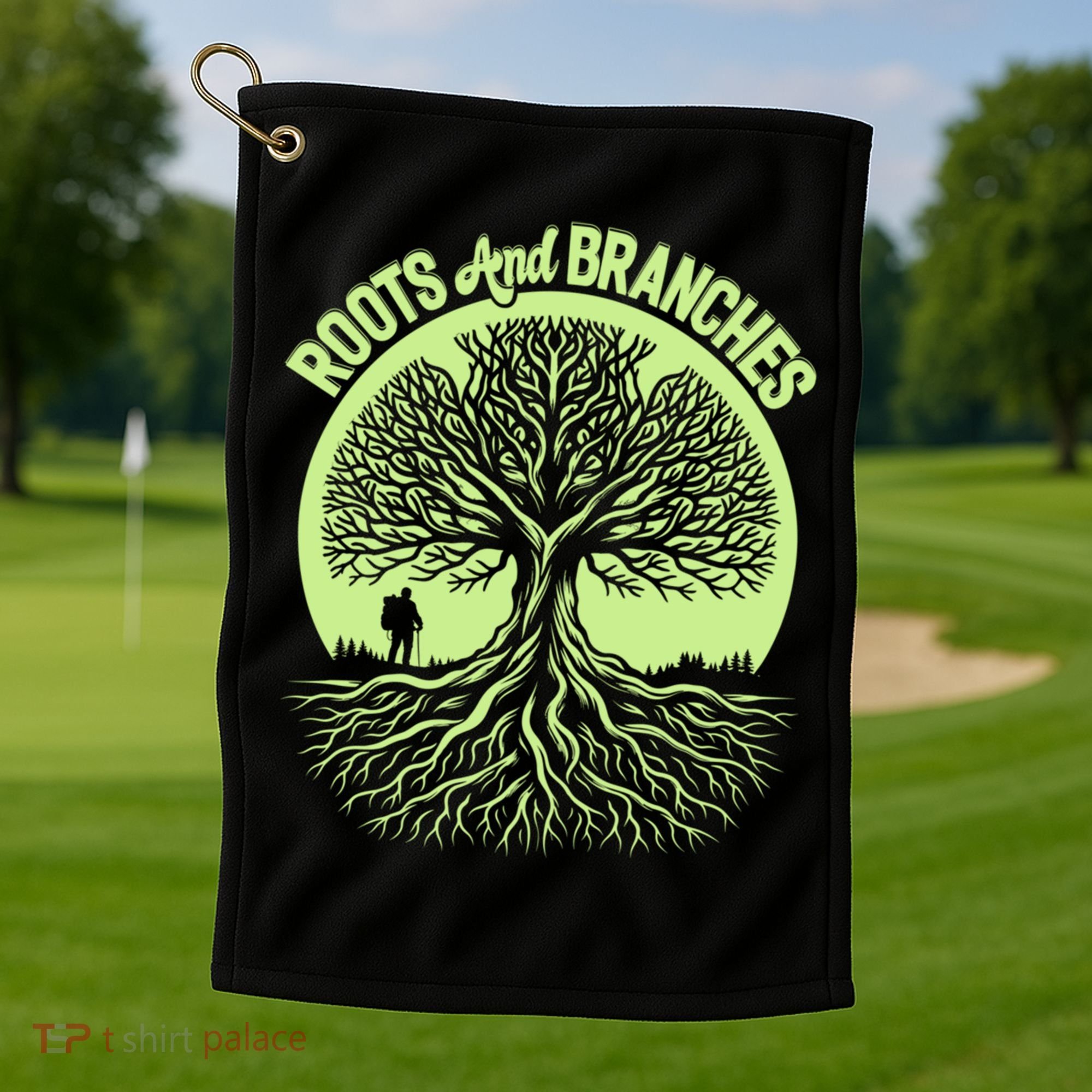 Roots And Branches Tree Hiking Nature Adventure Golf Towel