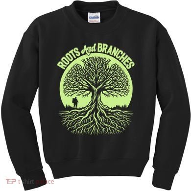 Roots And Branches Tree Hiking Nature Adventure Kids Sweatshirt