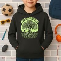 Roots And Branches Tree Hiking Nature Adventure Kids Hoodie thumb 2