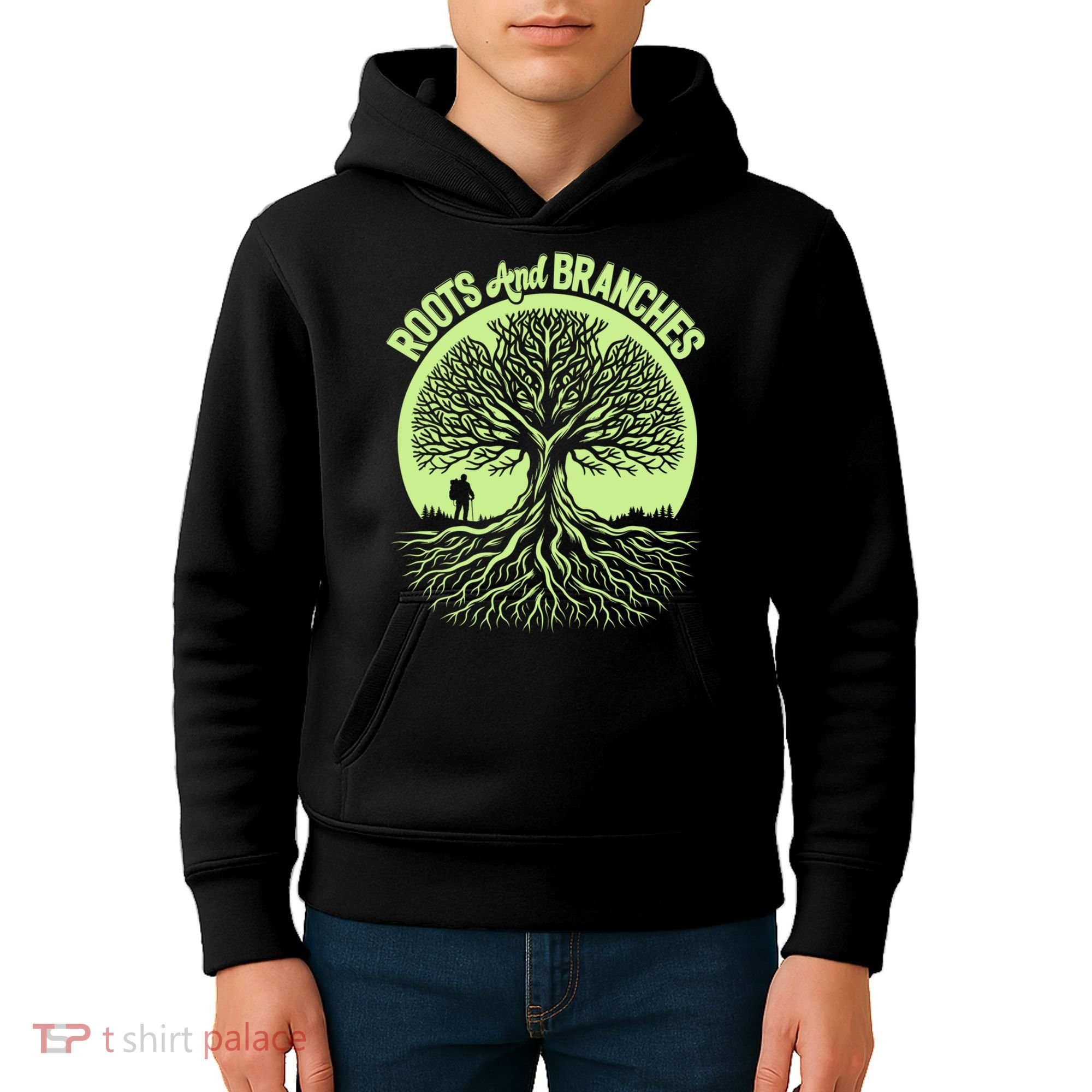Roots And Branches Tree Hiking Nature Adventure Kids Hoodie