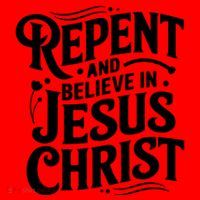 Repent And Believe In Jesus Christ Spiritual Faith Gift Santa Hat thumb 1