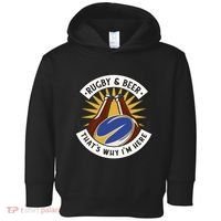 Rugby And Beer That's Why I'm Here Toddler Hoodie thumb 0