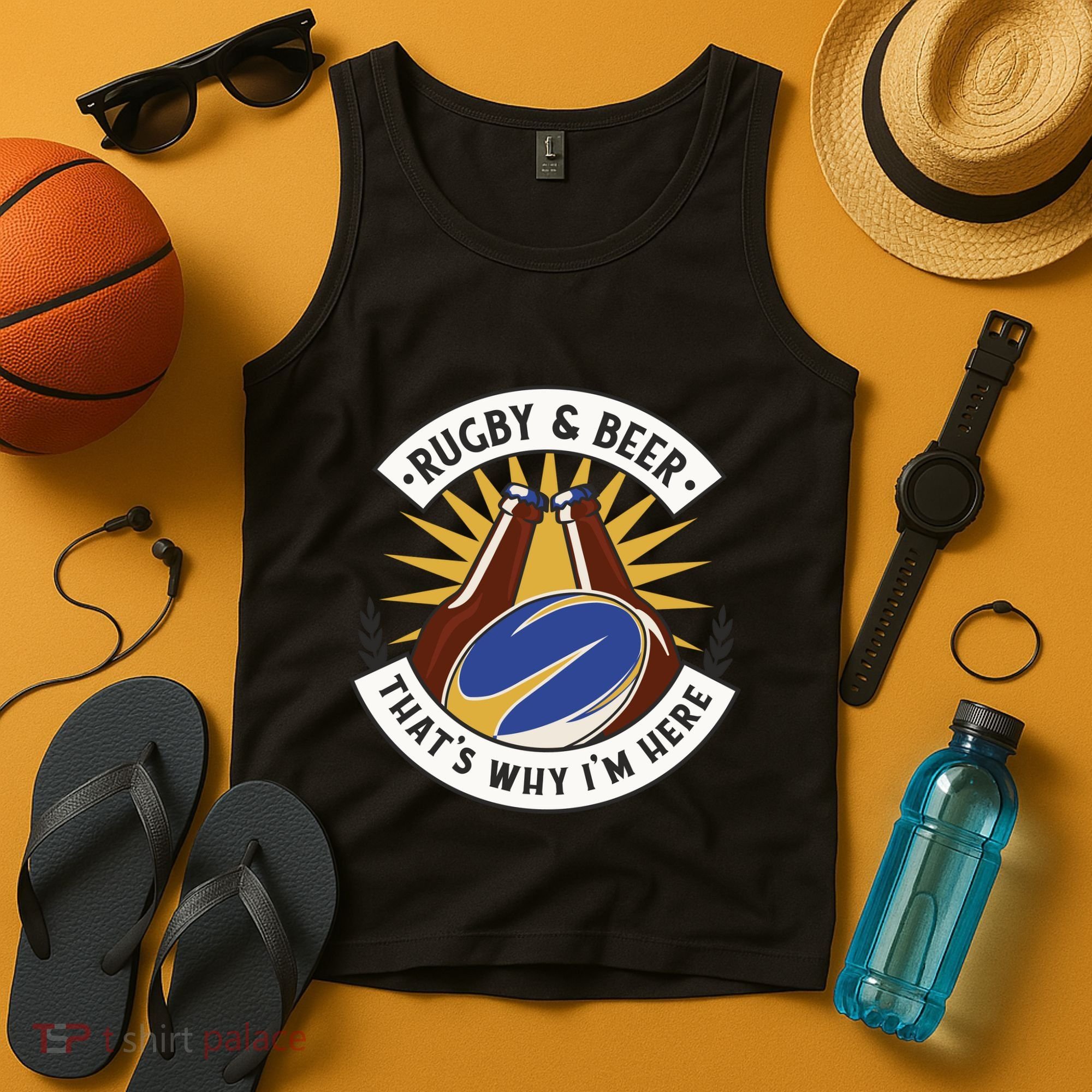 Rugby And Beer That's Why I'm Here Tank Top