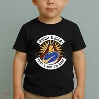 Rugby And Beer That's Why I'm Here Toddler T-Shirt thumb 2