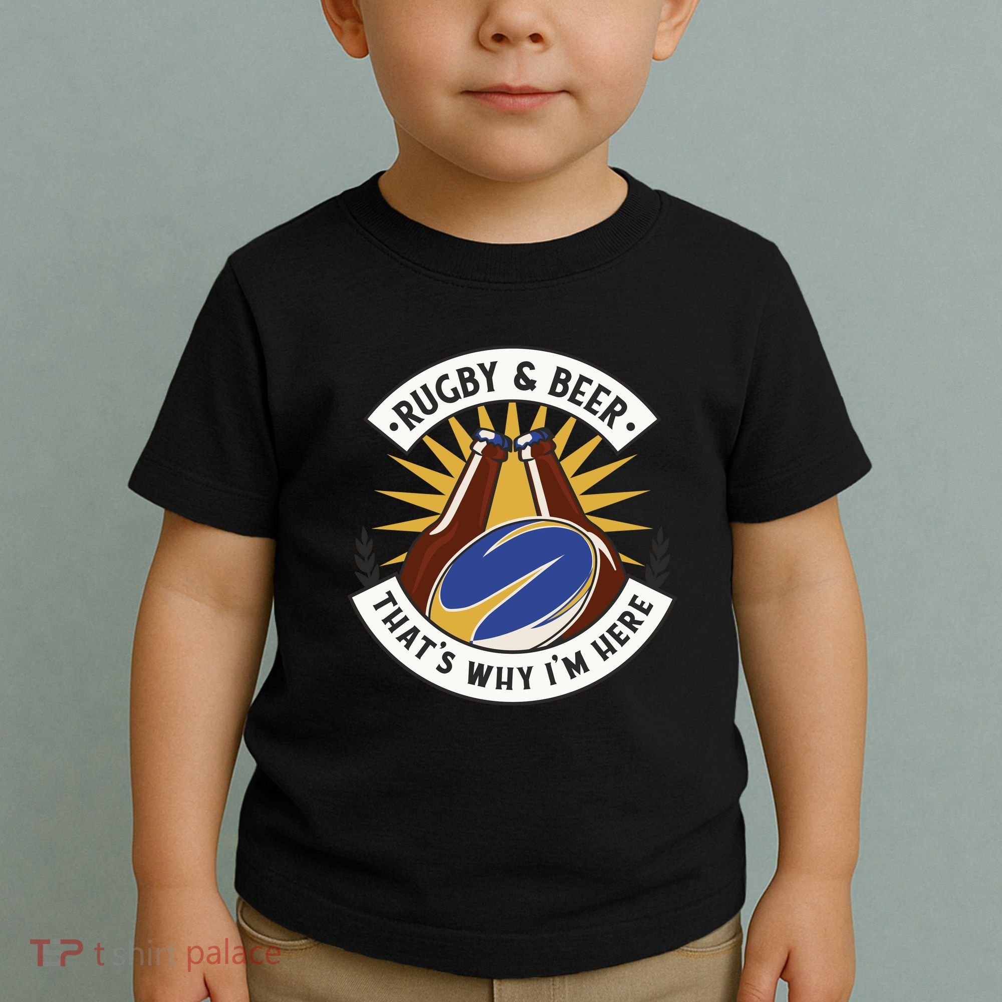 Rugby And Beer That's Why I'm Here Toddler T-Shirt