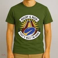 Rugby And Beer That's Why I'm Here T-Shirt thumb 3