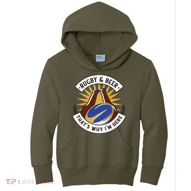 Rugby And Beer That's Why I'm Here Kids Hoodie