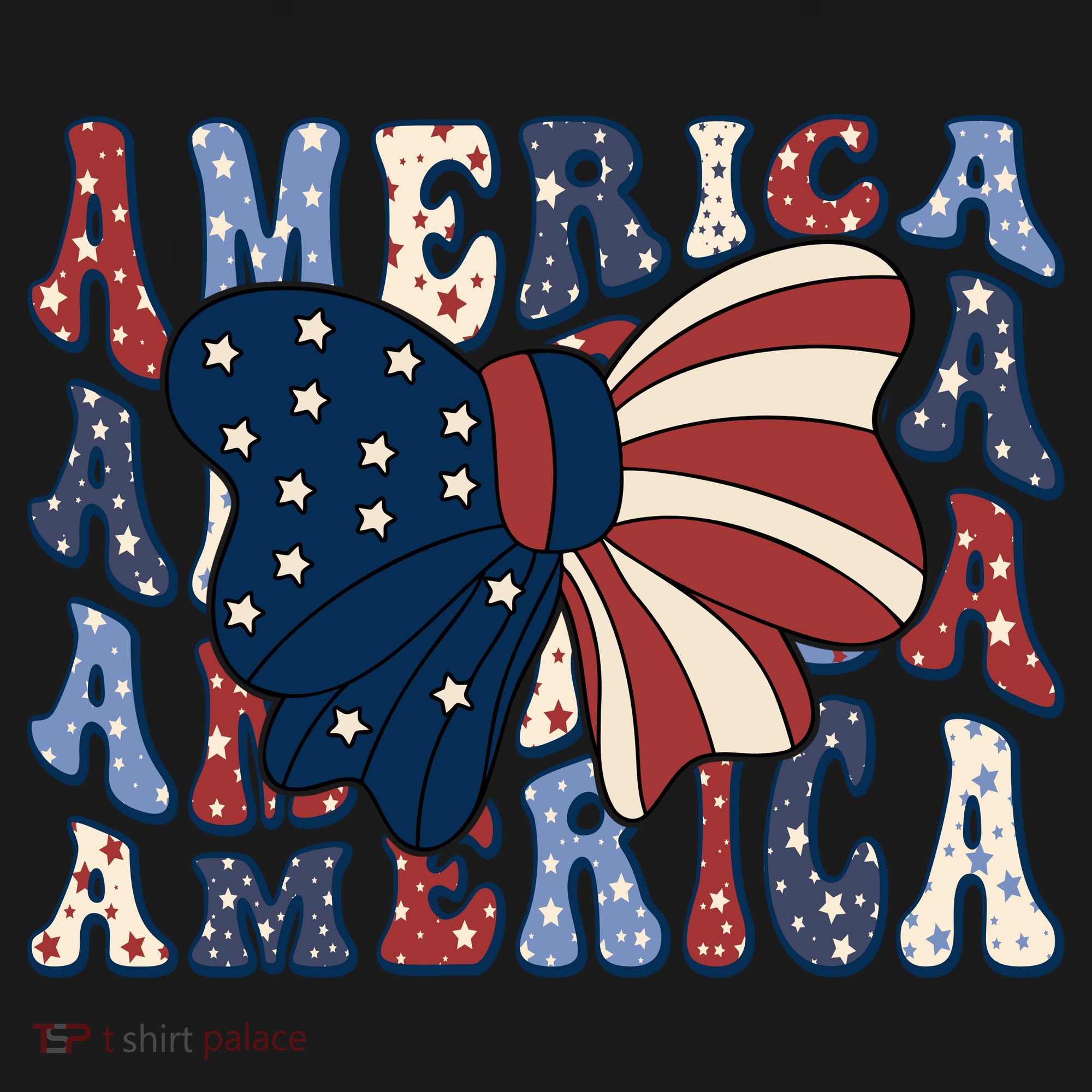 Retro America Bow USA 4th Of July Toddler Hoodie
