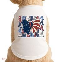 Retro America Bow USA 4th Of July Doggie Tank thumb 0
