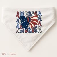 Retro America Bow USA 4th Of July USA-Made Doggie Bandana thumb 0