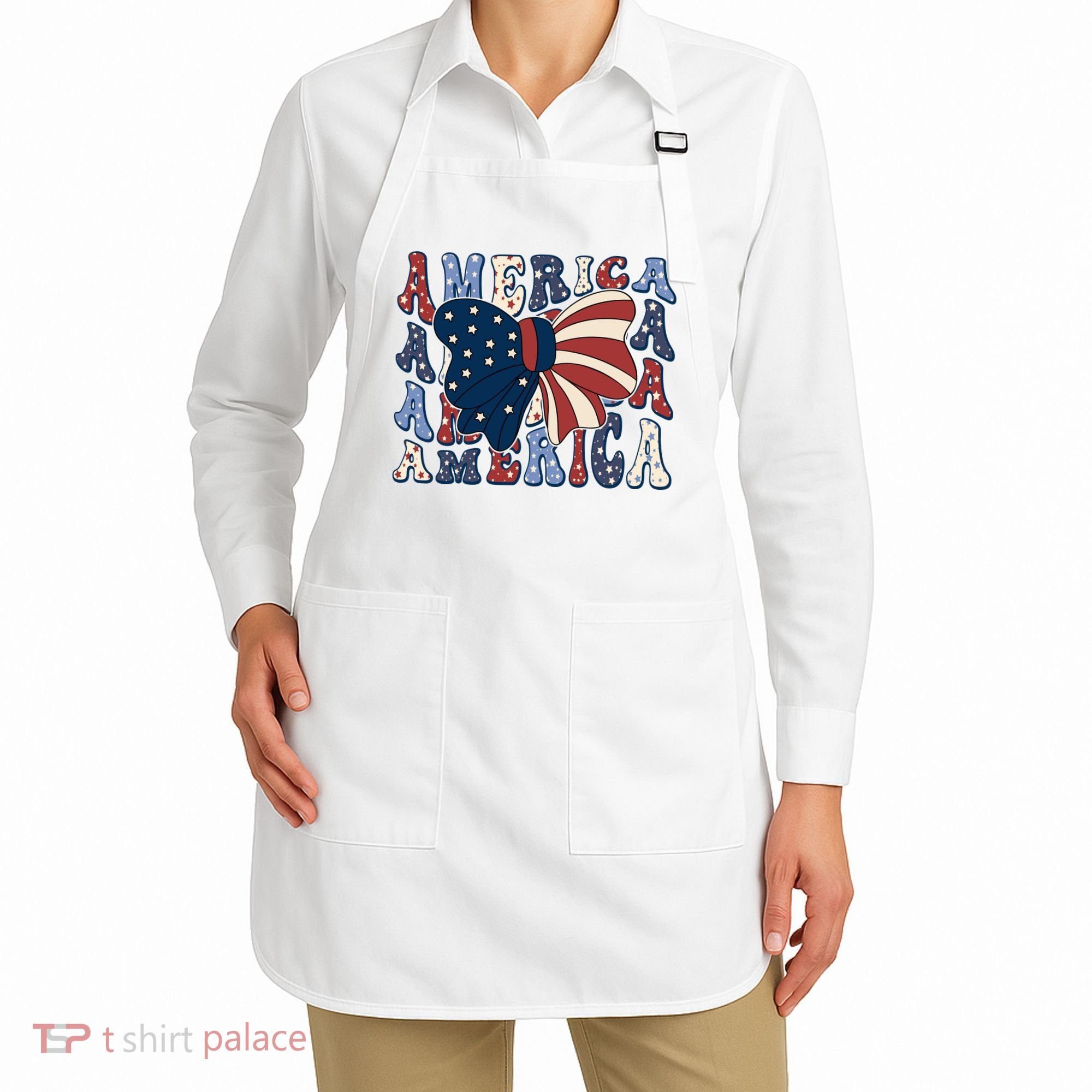Retro America Bow USA 4th Of July Apron