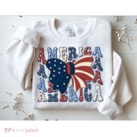 Retro America Bow USA 4th Of July Sweatshirt thumb 2