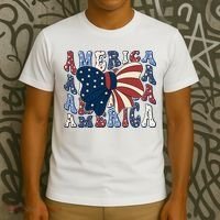 Retro America Bow USA 4th Of July T-Shirt thumb 3