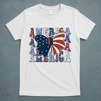 Retro America Bow USA 4th Of July T-Shirt thumb 5