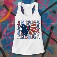 Retro America Bow USA 4th Of July Women's Tank Top thumb 3