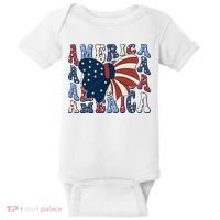 Retro America Bow USA 4th Of July Baby Bodysuit thumb 0