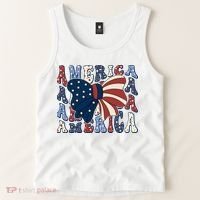 Retro America Bow USA 4th Of July Tank Top thumb 2