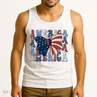Retro America Bow USA 4th Of July Tank Top thumb 3
