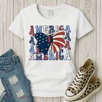 Retro America Bow USA 4th Of July Women's T-Shirt thumb 3
