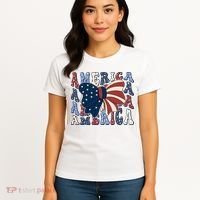 Retro America Bow USA 4th Of July Women's T-Shirt thumb 4