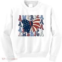 Retro America Bow USA 4th Of July Kids Sweatshirt thumb 0