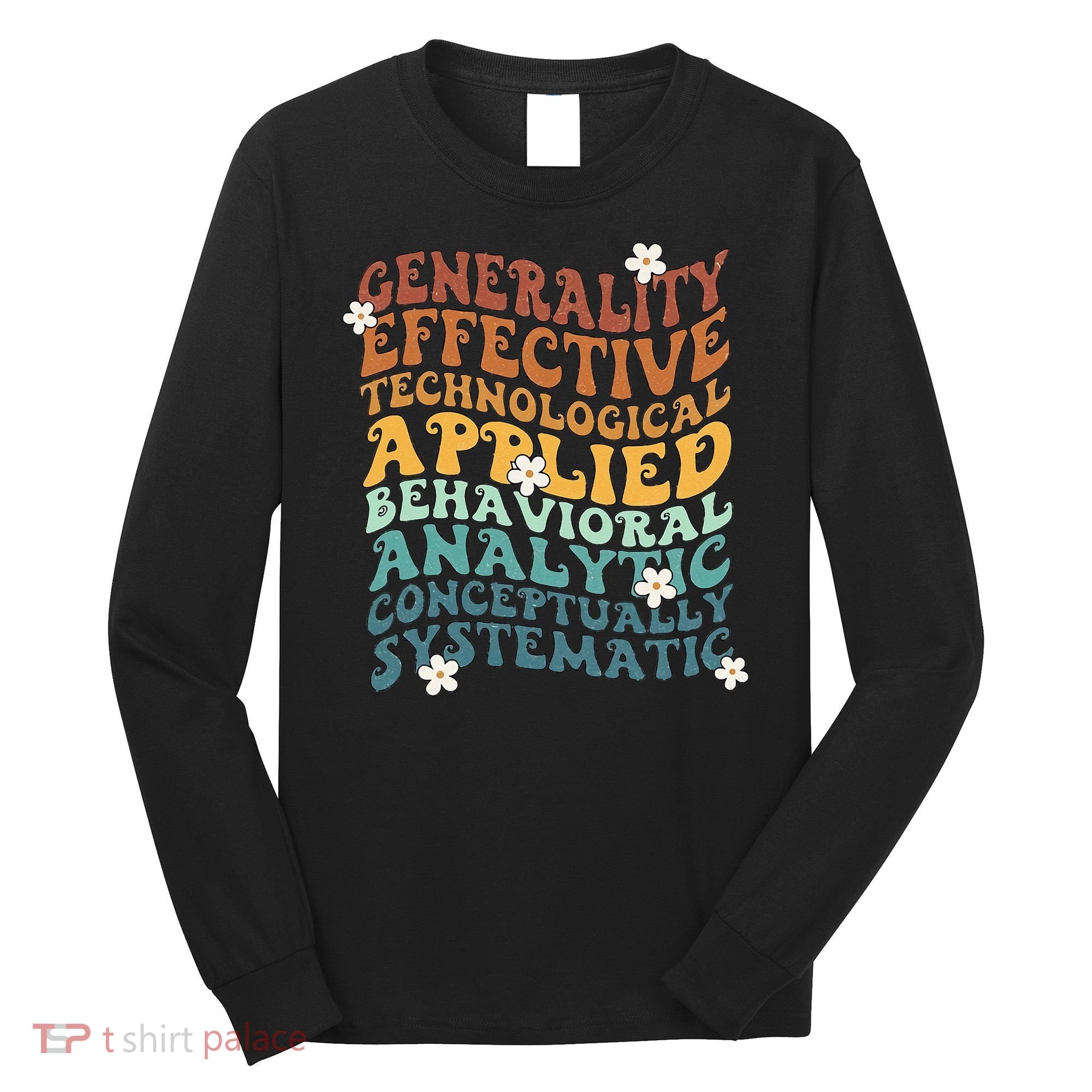 Retro Aba Bcba Pecs 7 Dimensions Of Behavior Aba Therapy Long Sleeve Shirt
