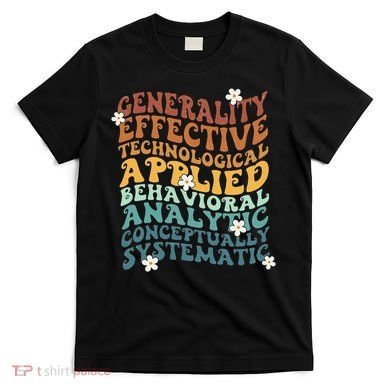 Retro Aba Bcba Pecs 7 Dimensions Of Behavior Aba Therapy T-Shirt